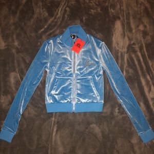 BRAND NEW NEVER WORN XS GSUWOO BLUE VELOUR SET